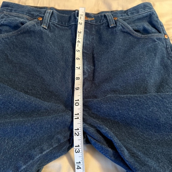 Wrangler Jeans Men Size 32x36 Original Fit Blue Denim 5 Pocket Cowboy Western - Picture 7 of 10
